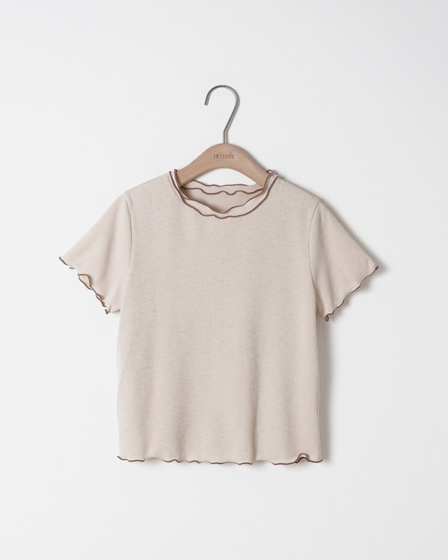 Tops INTIQUE | Contrast Babylock Tee