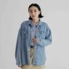 Shirts INTIQUE | Denim Boyfriend Shirt Blu