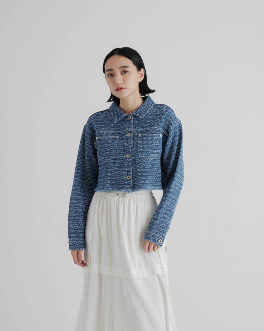 Outers INTIQUE | Ragged Denim Jacket Blu