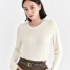 Tops INTIQUE | Jacquard Knit Top Wht