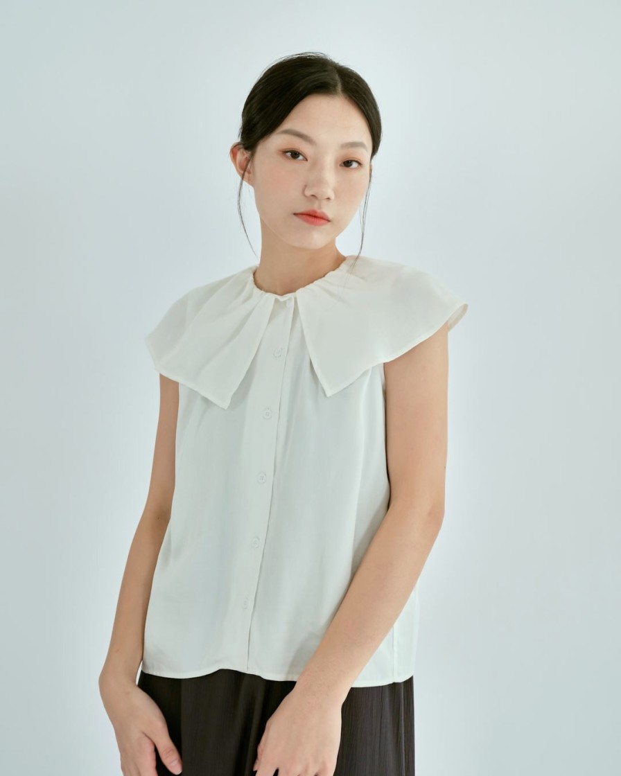 Shirts INTIQUE | Wide Lapel Tank Shirt