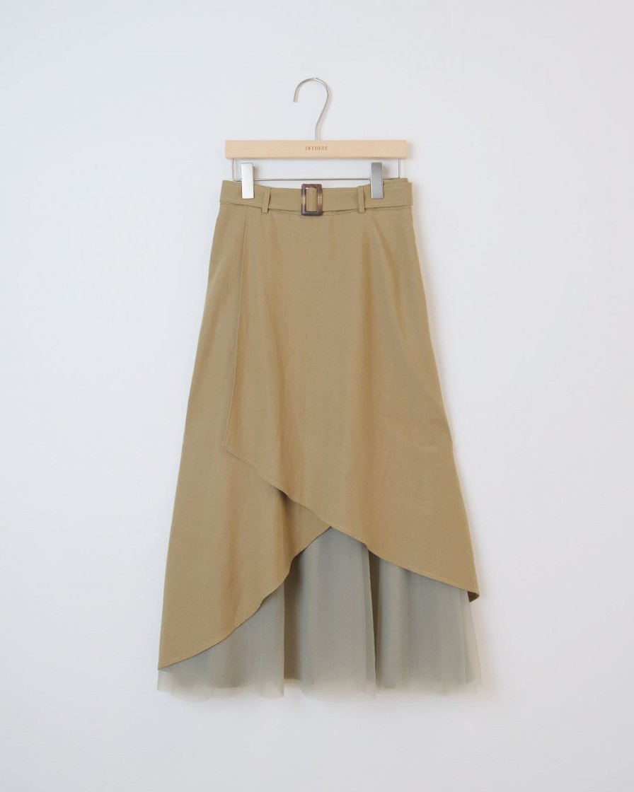 Skirts INTIQUE | Belted Layered Maxi Skirt