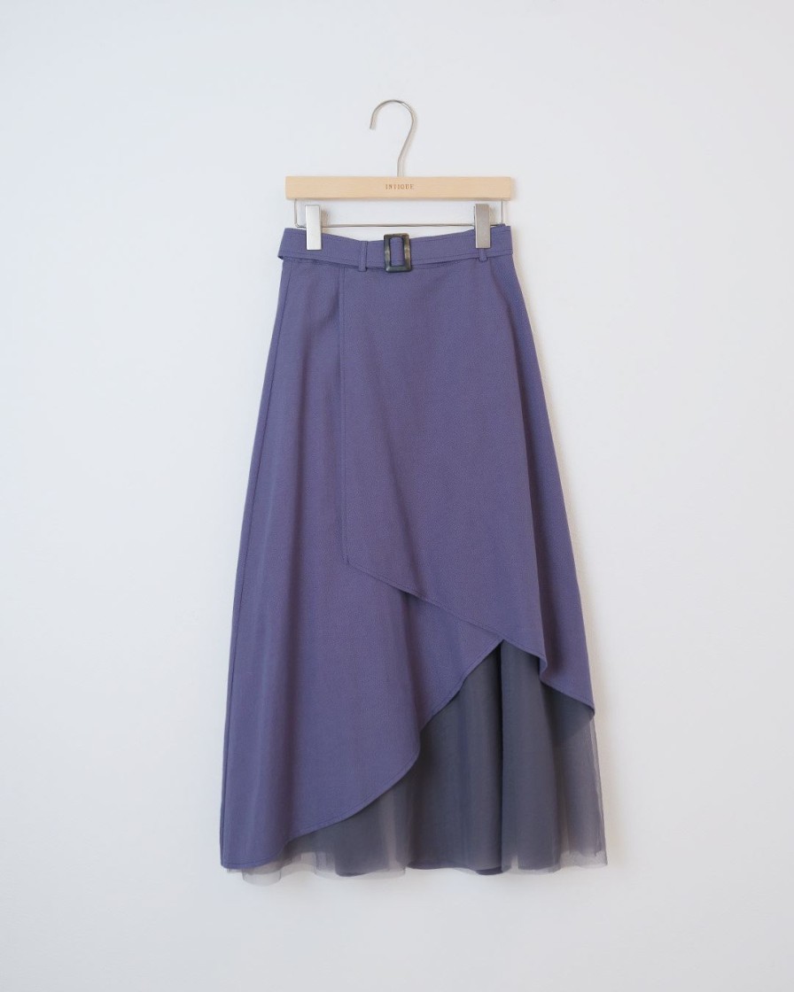 Skirts INTIQUE | Belted Layered Maxi Skirt