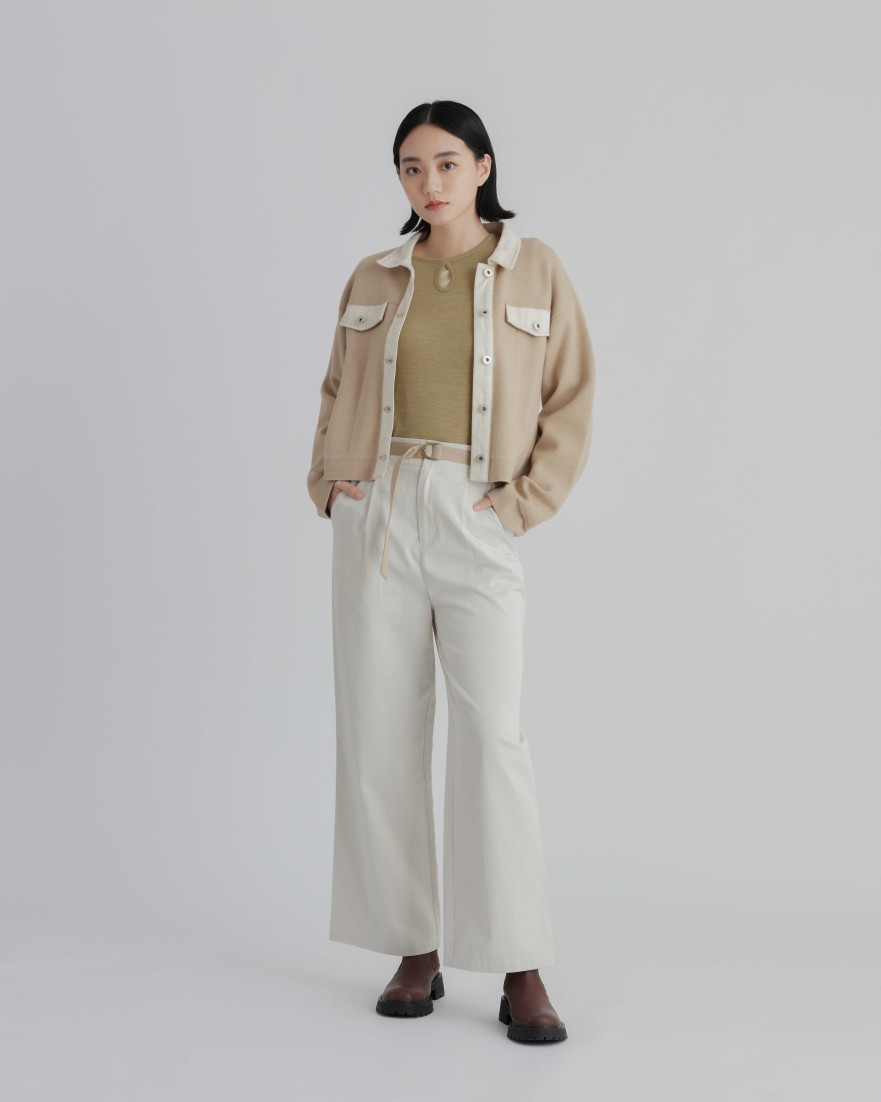 Pants INTIQUE | Belt Set Straight-Leg Pants