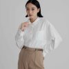 Shirts INTIQUE | Drawstring Oversized Shirt Wht