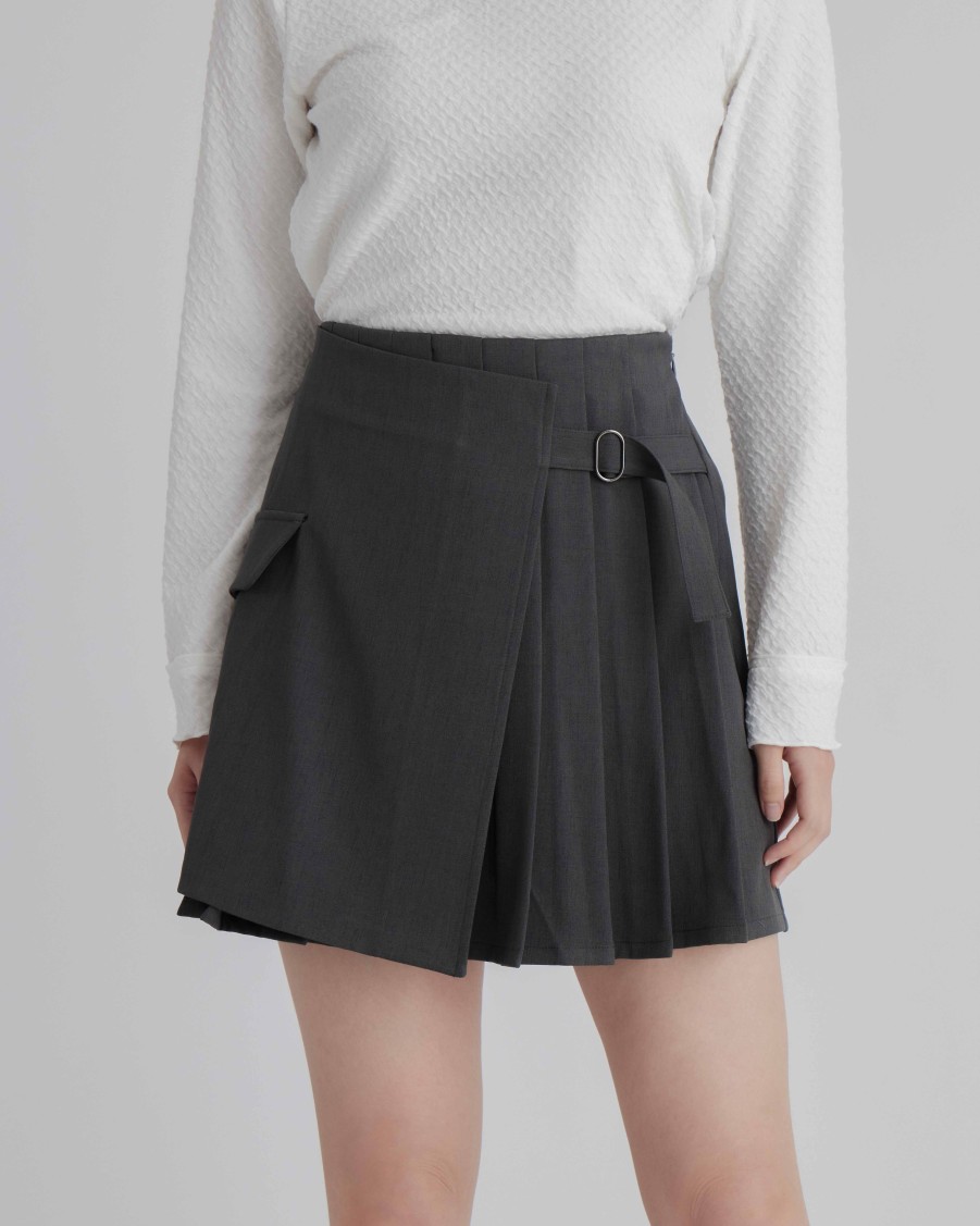 Skirts INTIQUE | Wrap Pleated Mini Skirt