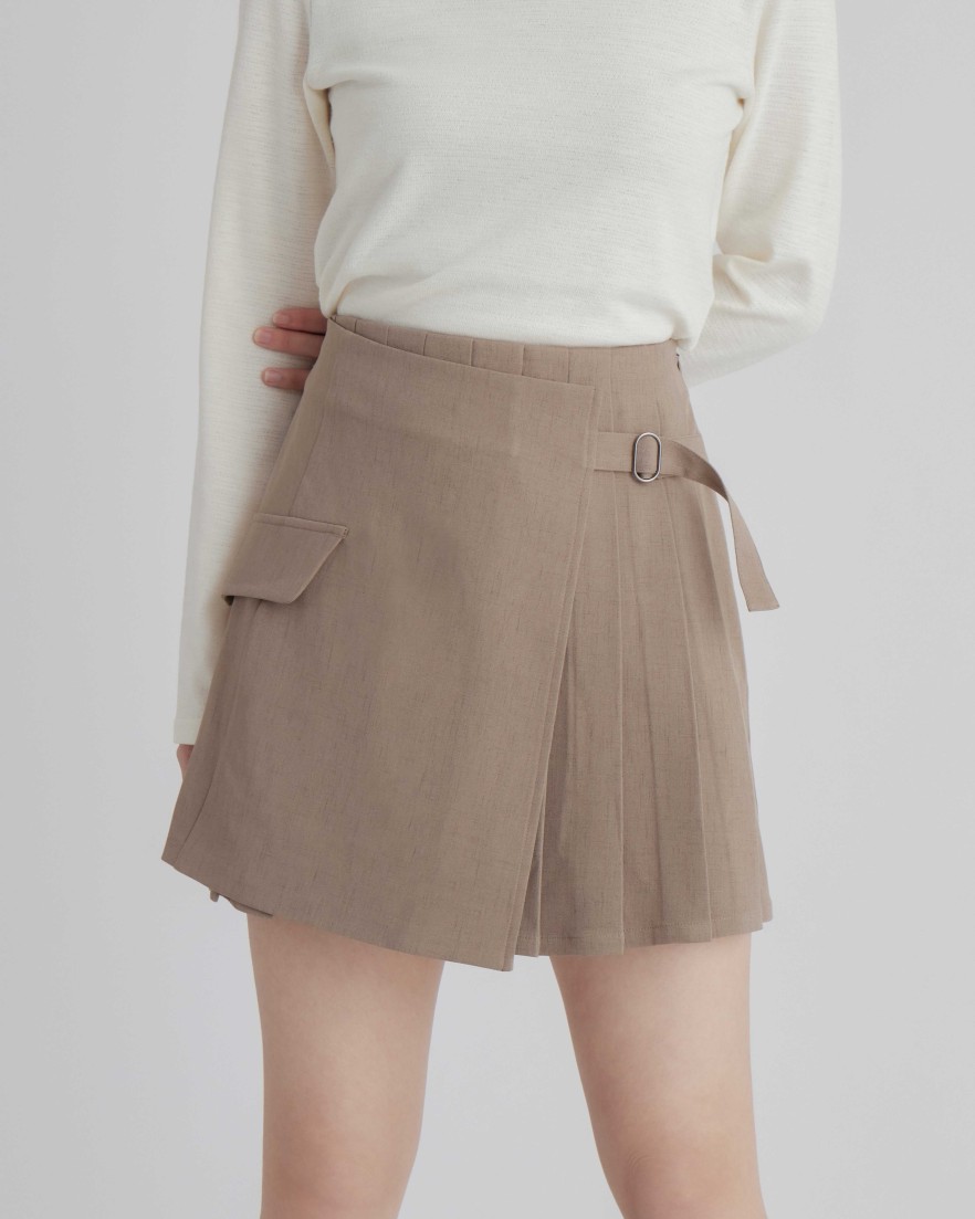 Skirts INTIQUE | Wrap Pleated Mini Skirt