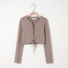 Knitwears INTIQUE | Crpped Lace-Up Sweater