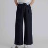 Pants INTIQUE | Folded Waistband Unwashed Denim Jeans Nvy