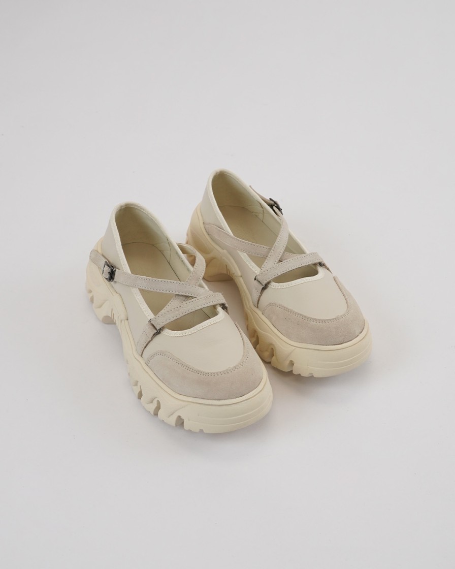 Shoes INTIQUE | Cross Strap Low-Trek Ballerinas