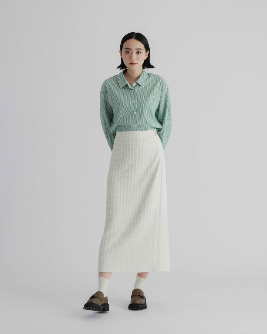 Skirts INTIQUE | Seersucker Maxi Skirt