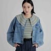 Outers INTIQUE | Acid Wash Loose-Cut Jacket Blu