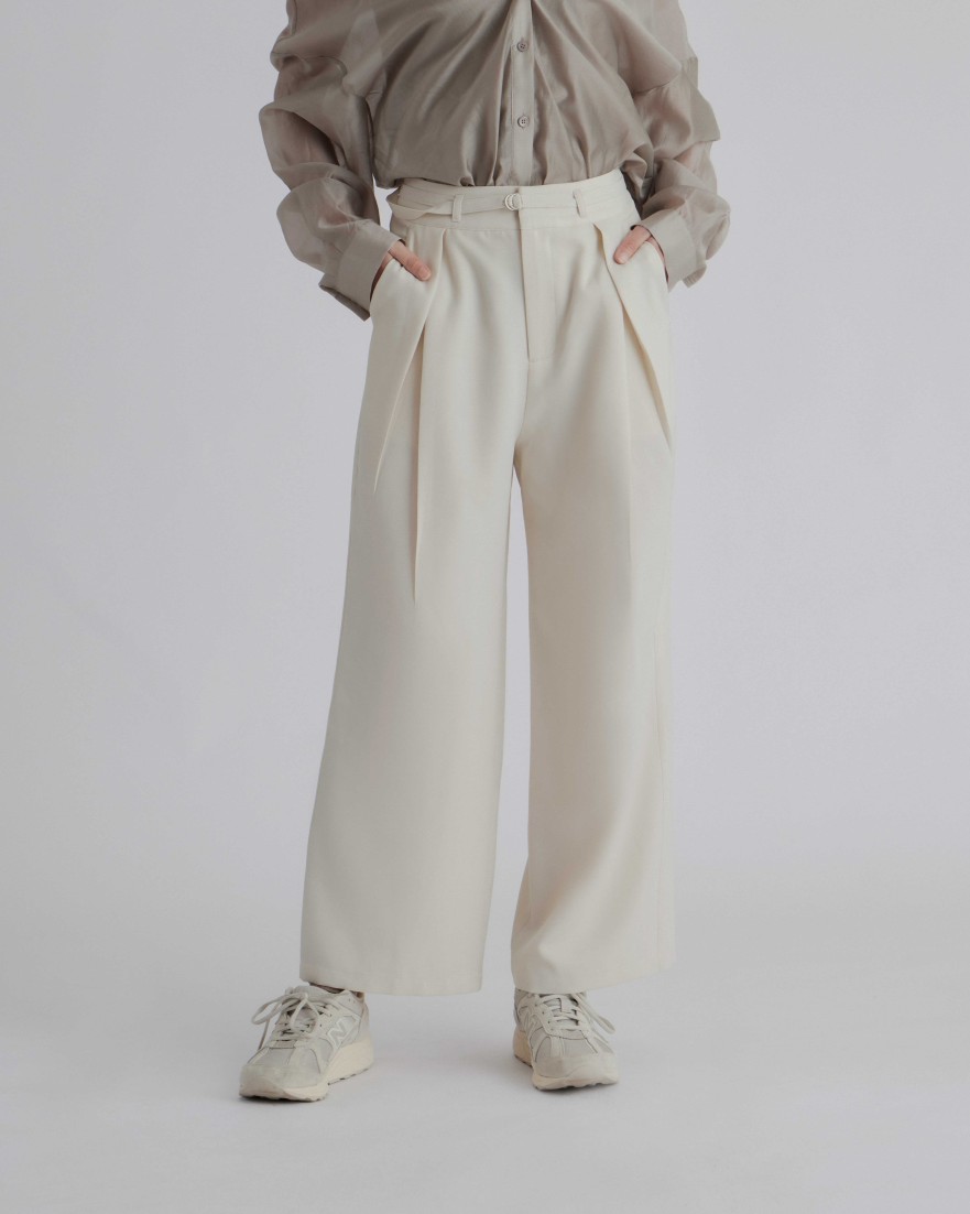 Pants INTIQUE | Belted Straight Leg Pants