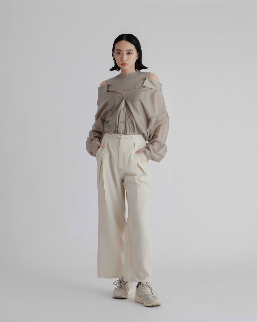 Pants INTIQUE | Belted Straight Leg Pants