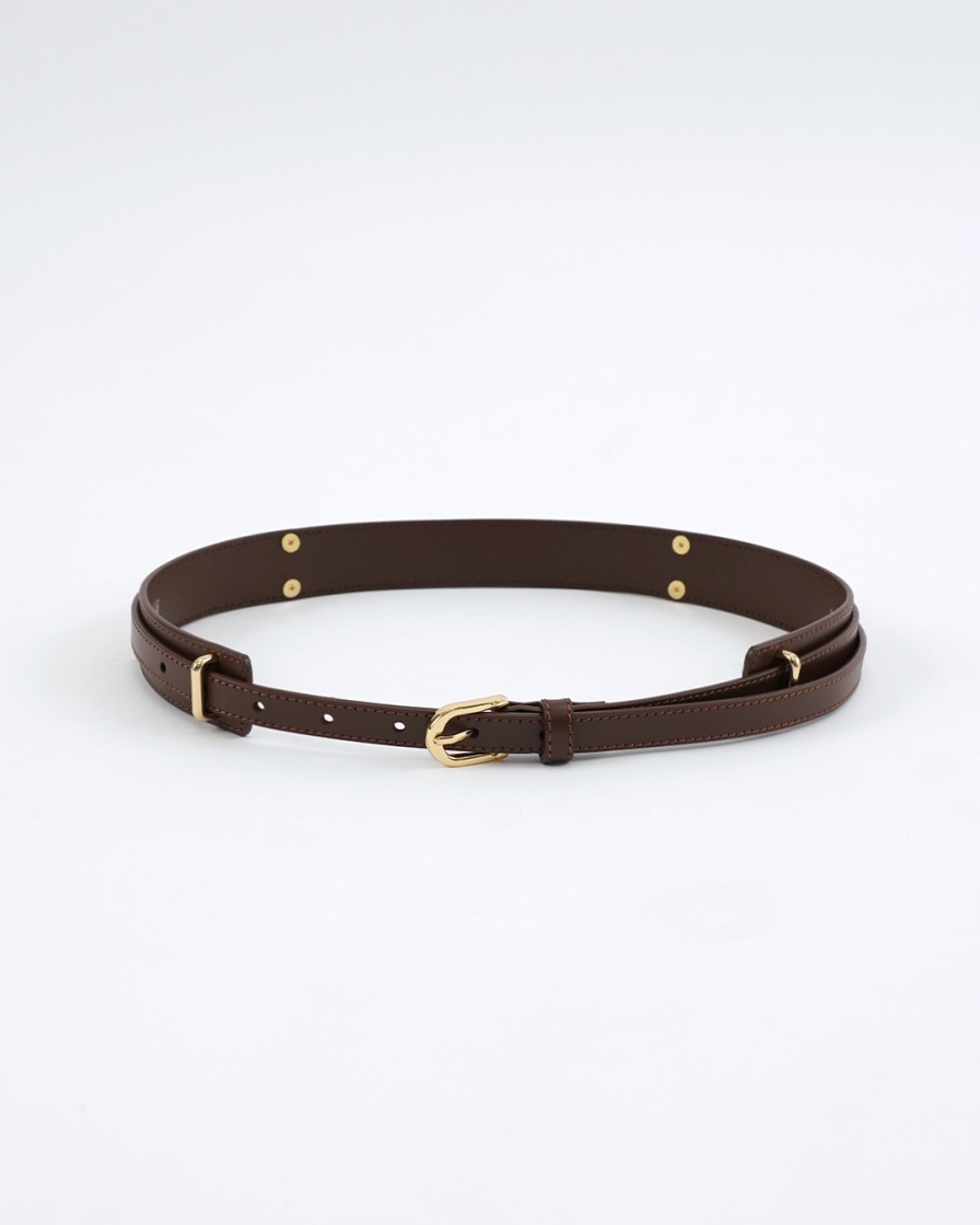 Accessories INTIQUE | Layered Leather Belt Set