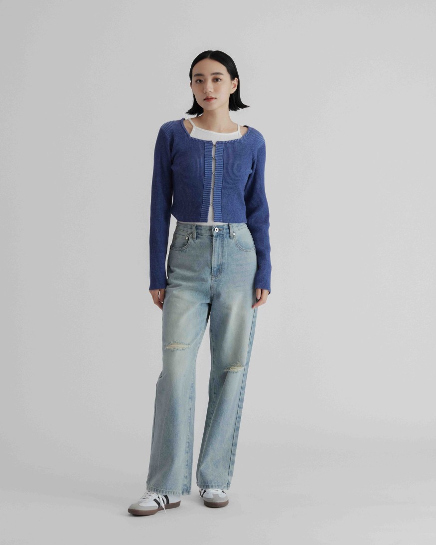 Pants INTIQUE | Washed Denim Pants