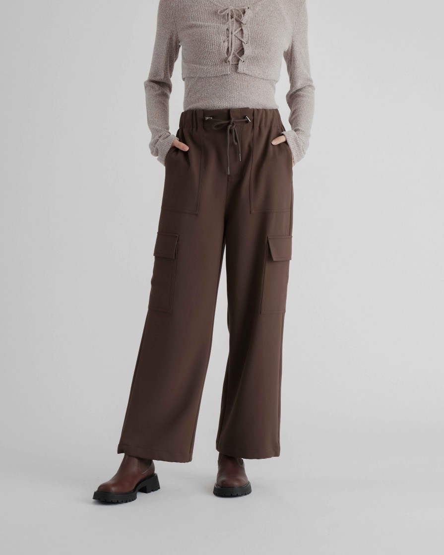 Pants INTIQUE | Soft Cargo Pants Brn