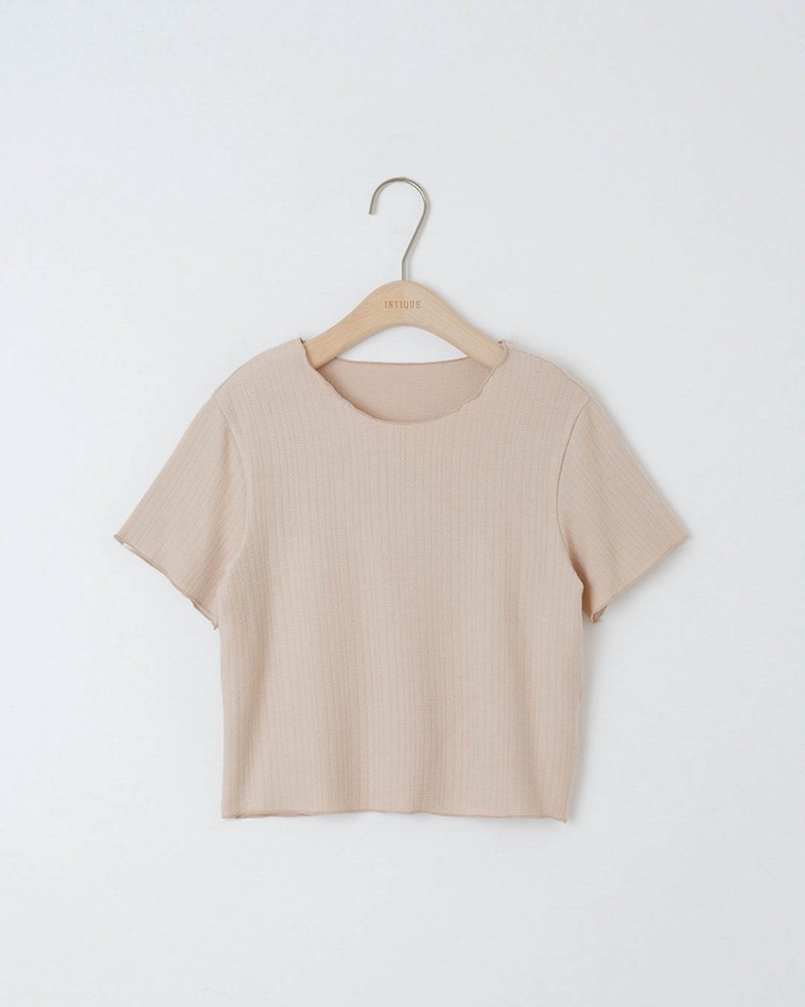 Tops INTIQUE | Texture Babylock Tee