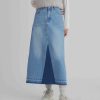 Skirts INTIQUE | Knit Patched Denim Skirt