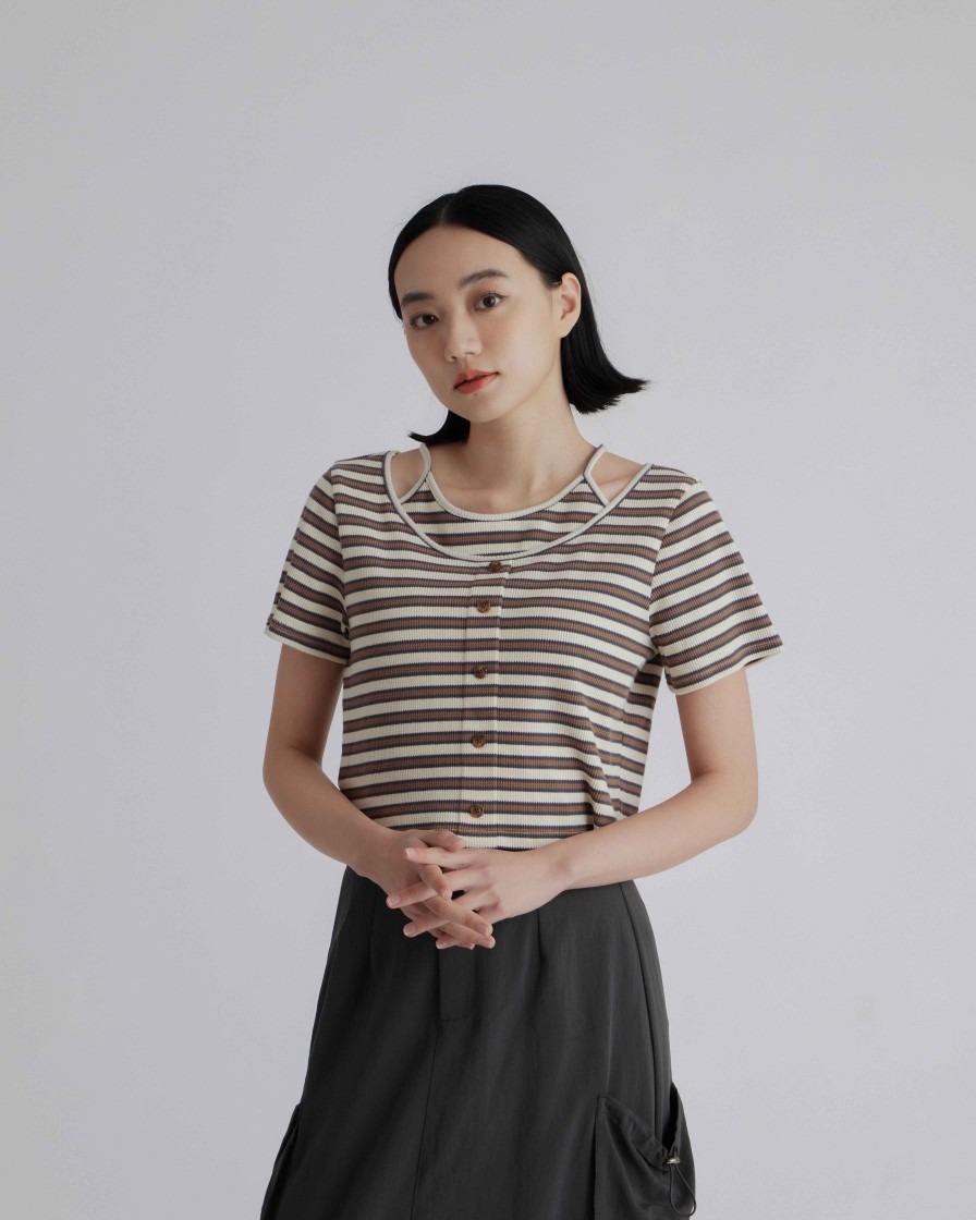 Tops INTIQUE | 2 In 1 Stripe Top