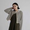 Outers INTIQUE | Stripe Round Neck Cardigan