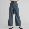 Pants INTIQUE | High-Waist Stripe Denim Jeans Nvy