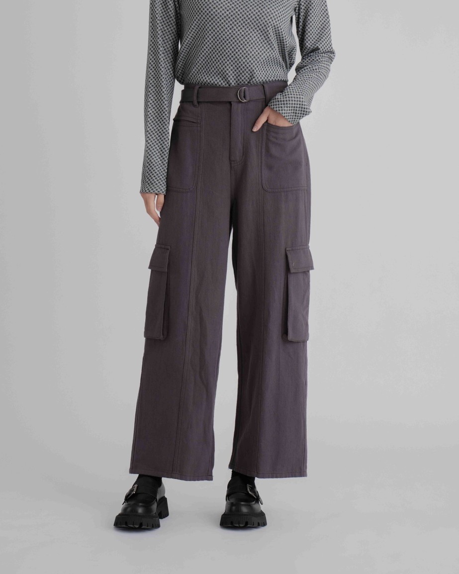 Pants INTIQUE | Washed Twill Cargo Pants