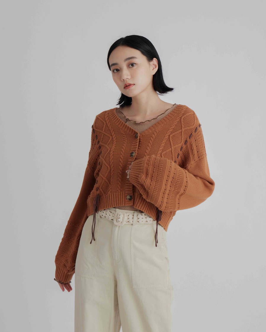 Knitwears INTIQUE | Stitching Patchwork Cardigan