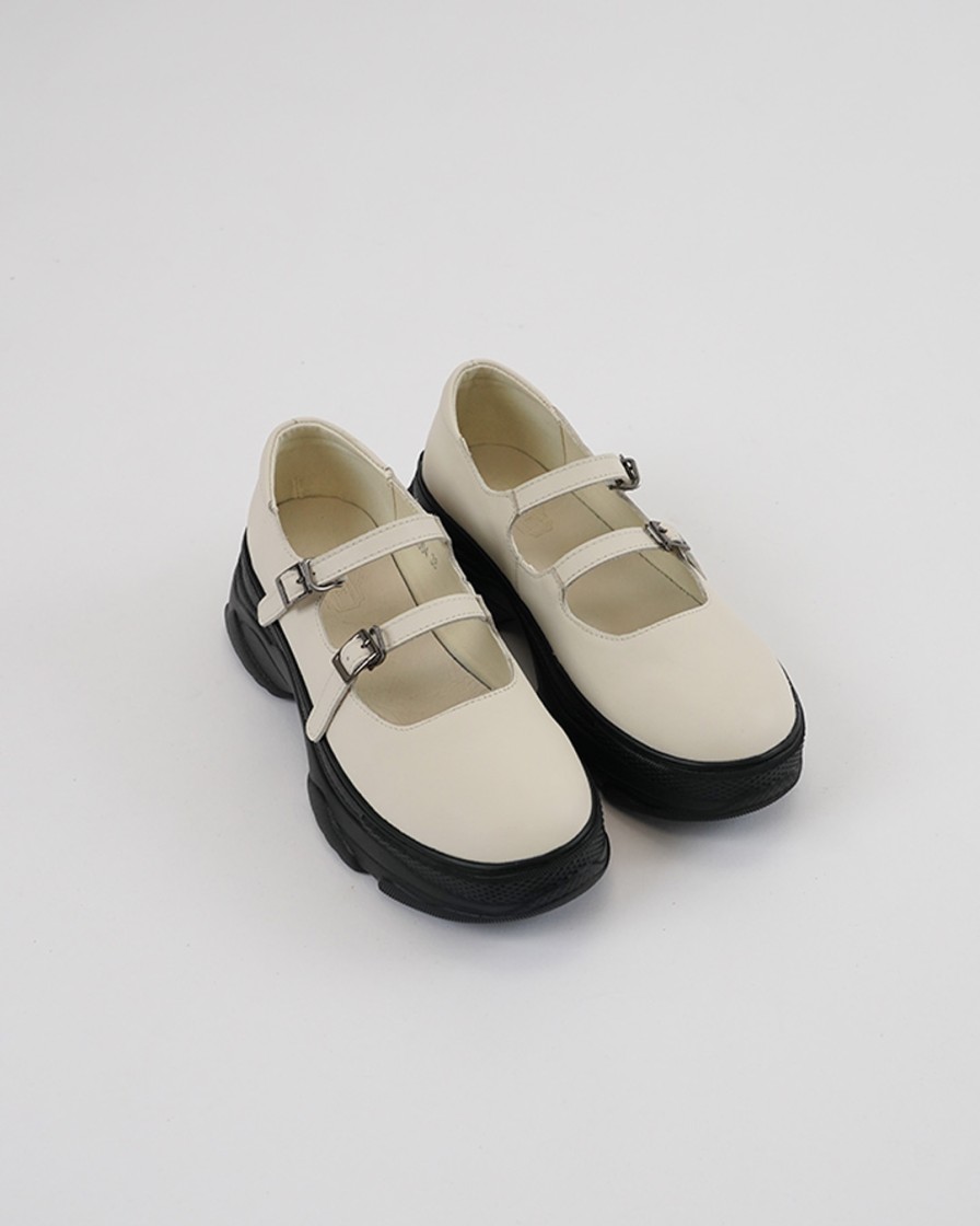 Shoes INTIQUE | Double Strap Low-Trek Ballerinas