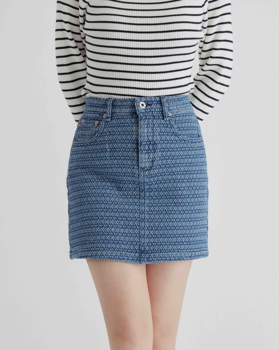 Skirts INTIQUE | Ragged Denim Skirt Blu